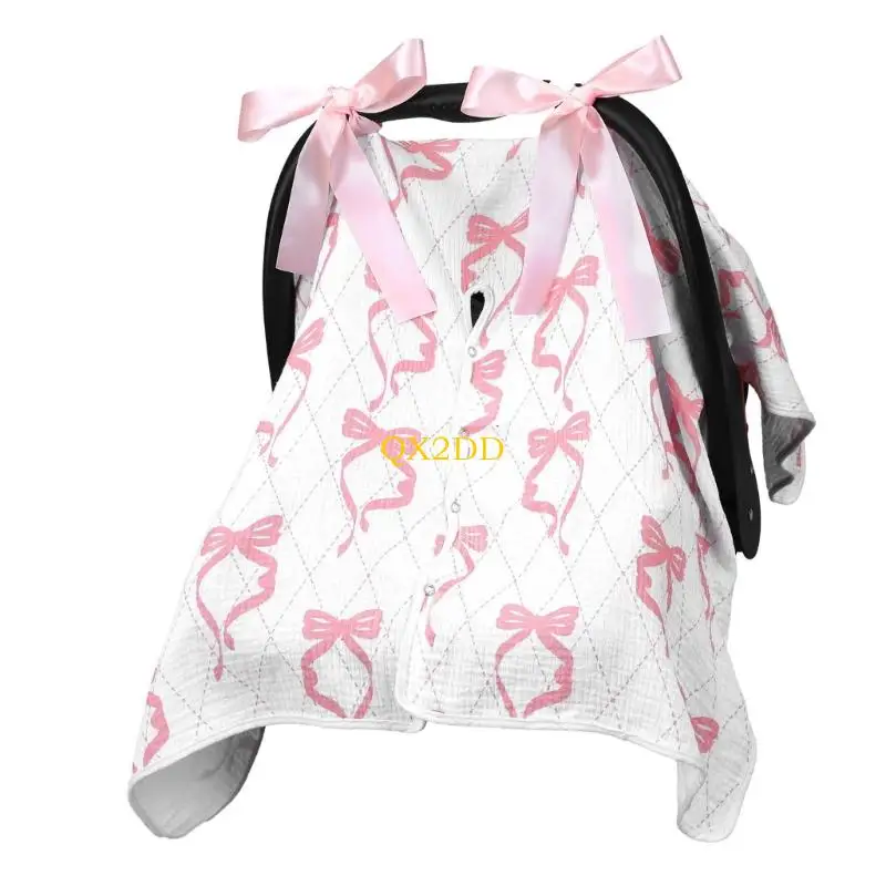 QX2D Soft Breathable Nursing Cover Make Of Cotton For Breastfeeding Moms With Privacy And Multi Use Design