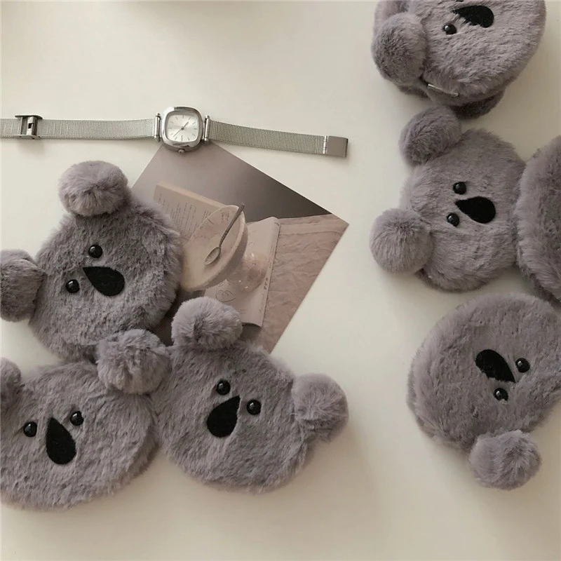 น่ารัก Koala Plush แต่งหน้ากระจกสองด้านพับแต่งหน้ากระจกแบบพกพาขนาดเล็กแต่งหน้ากระจกแบบพกพาเด็กกระจก