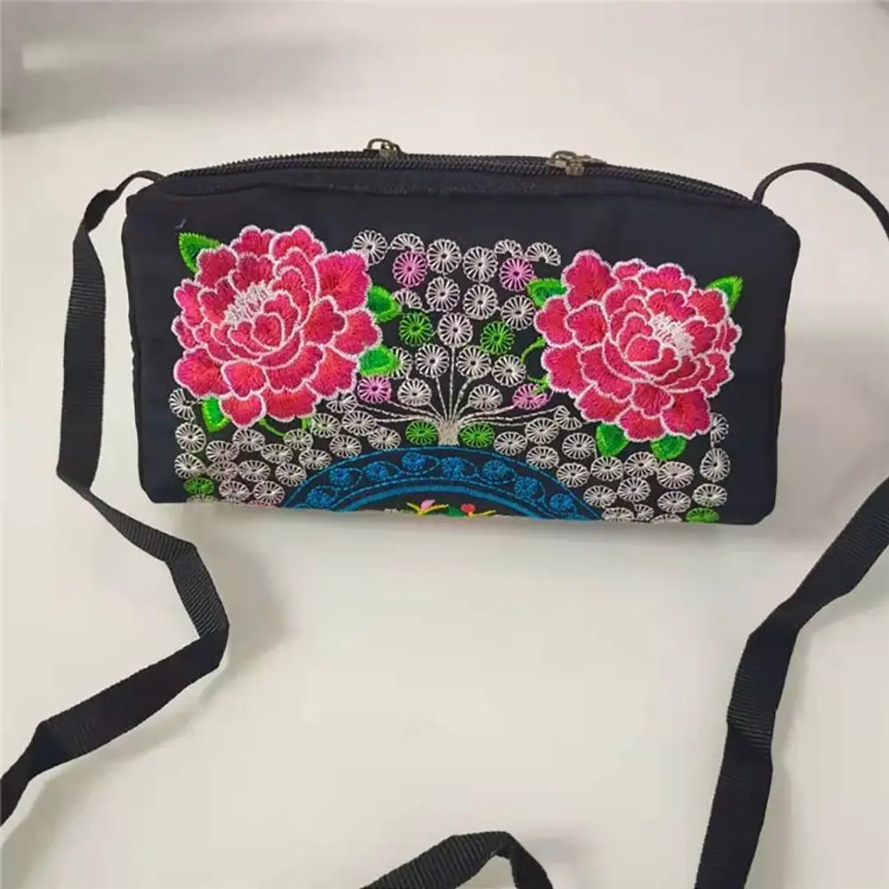 Large Capacity Shoulder Bags Fashion Lightweight Casual Crossbody Bag Embroidery Flower Shopping Phone Purse Women Girls