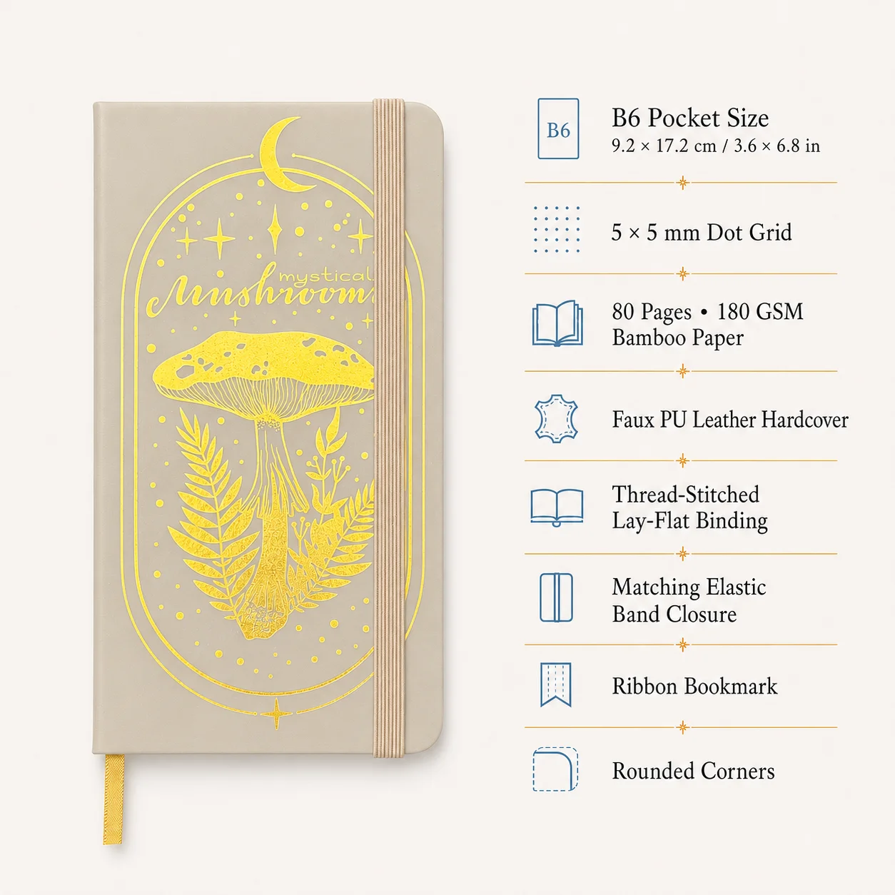 Carnet de notes B6 à grille de - Journal Leather Hardcover avis et prix