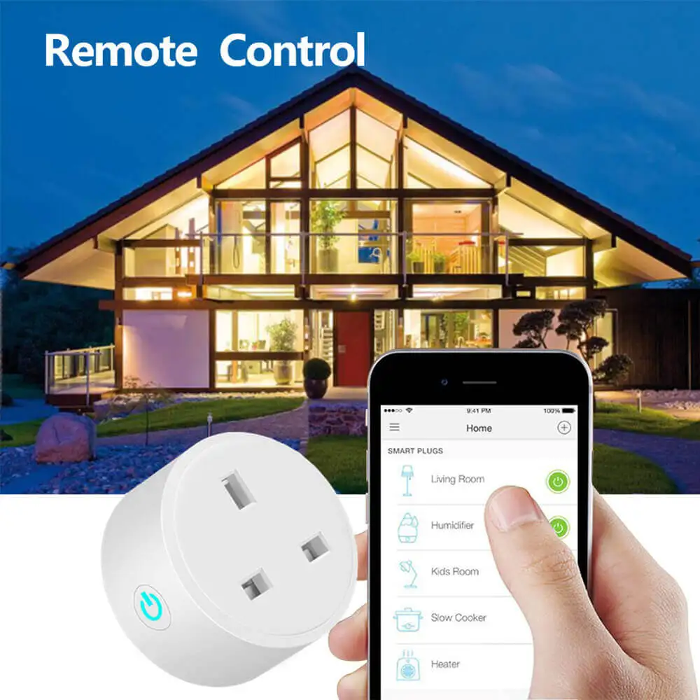 Smart Home WiFi Power Socket 16A UK Plug Outlet Smart Life Tuya Remote Control Timer Power Monitor Supports Voice Google Alexa
