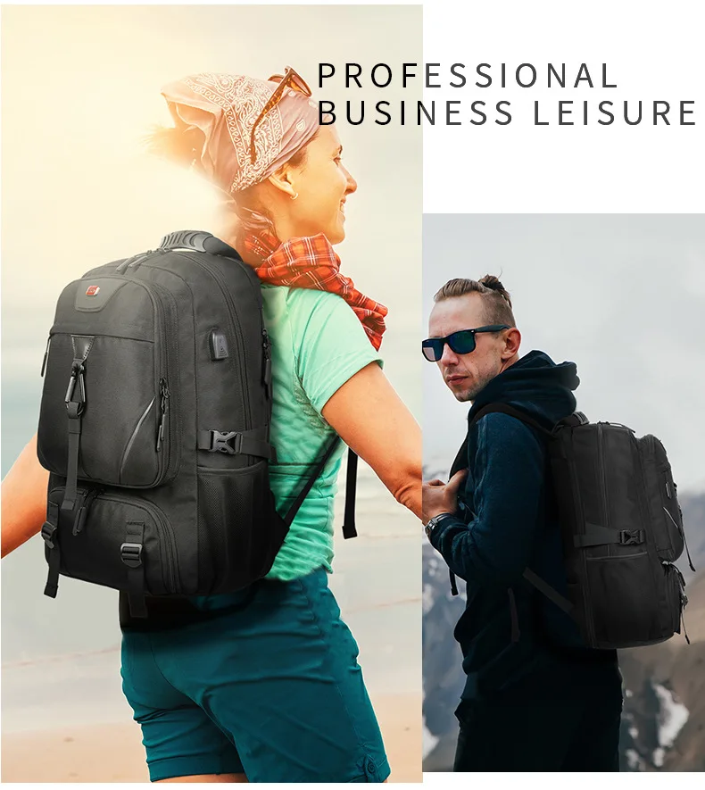 50/60/80L Unisex Männer Outdoor Rucksack USB Große Kapazität Reise Pack Sport Trekking Rucksack Wandern Camping Rucksack für Männer – Detail 24