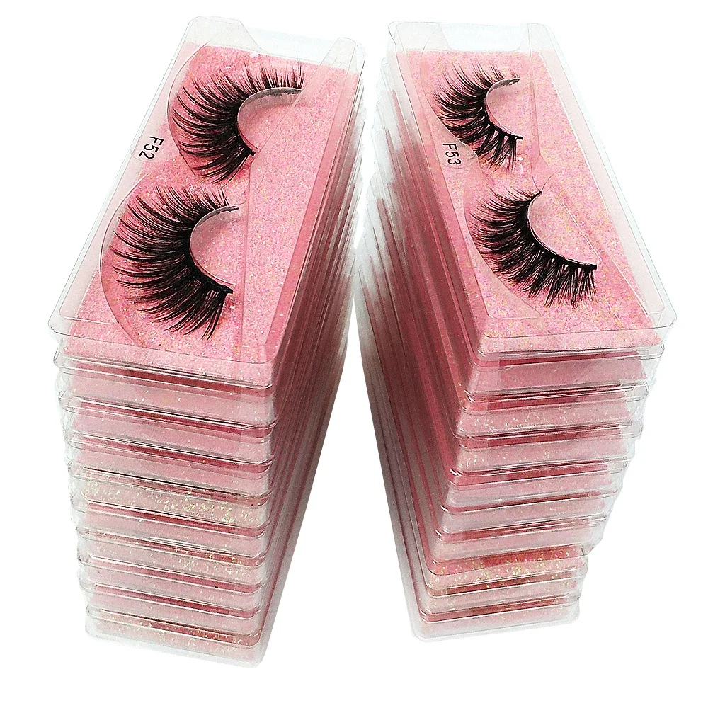 Mink Lashes Bulk Wholesale 10 Pairs 3d Mink Eyelashes Natural Fluffy False Eyelashes Pack Makeup Soft Thick Fake Lashes