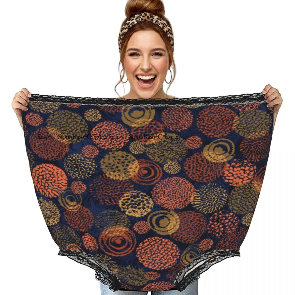 Funny Granny Underwear Coral Reef Dot Circle Gag Gift Granny Panties