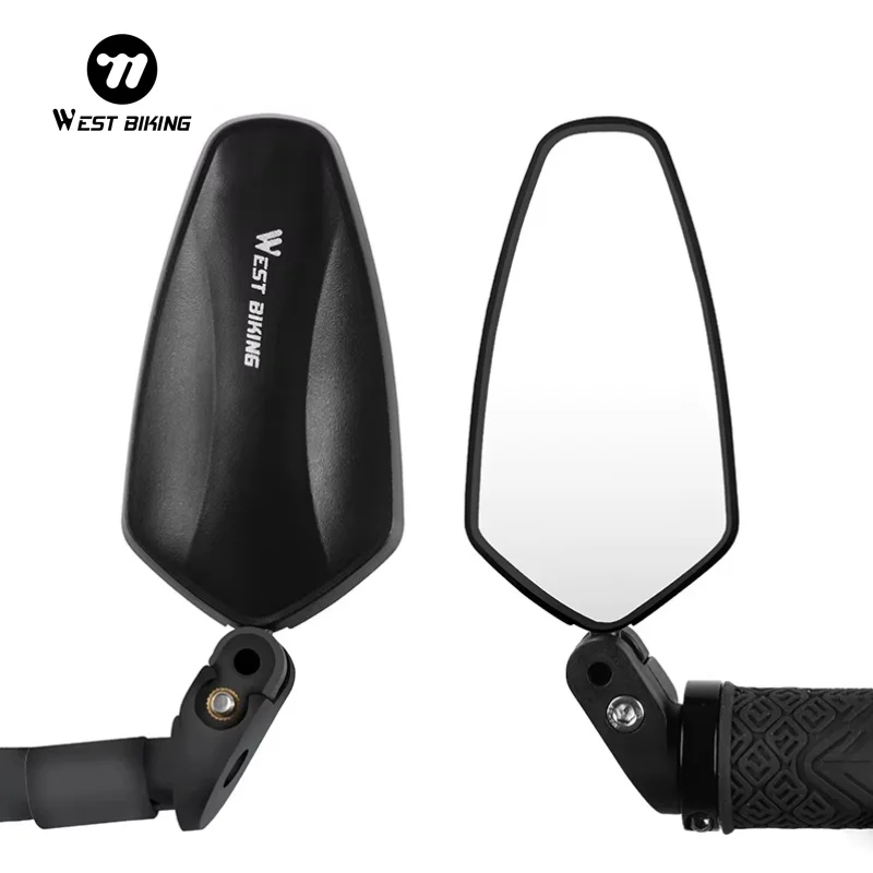 WEST BIKING 1 PC rétroviseur de vélo de sécurité grand Angle vtt guidon rétroviseurs 360 ° Accessoires de cyclisme à lentille réglable
