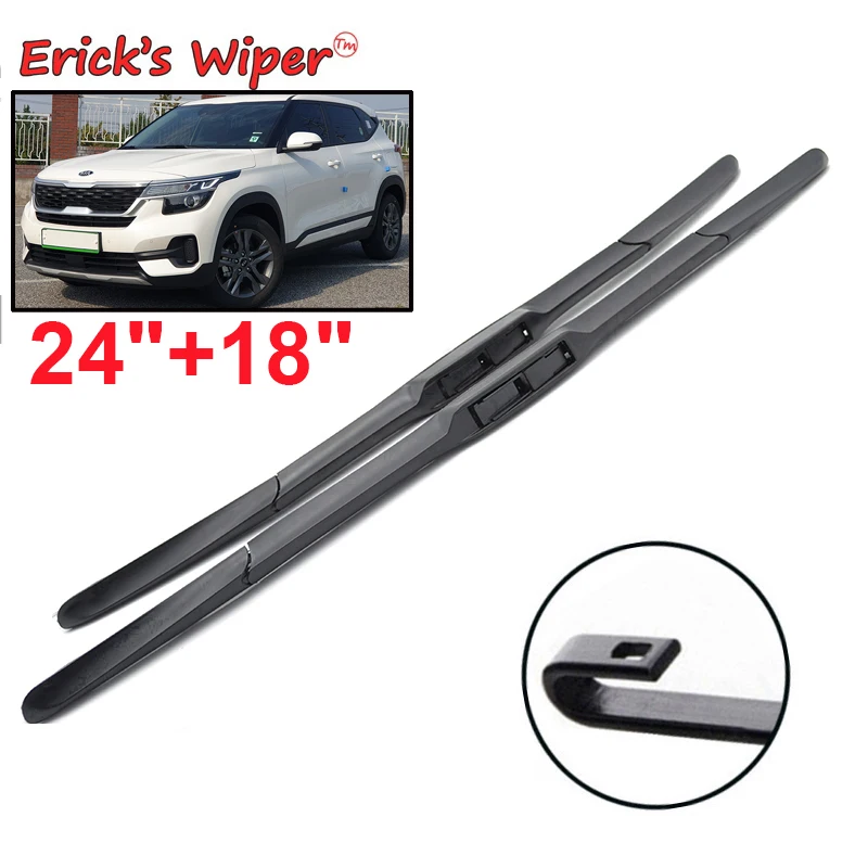 Erick\'s Wiper LHD Front Wiper Blades For Kia Seltos 2019 - 2023 Windshield Windscreen Clean Window Car Rain Brushes 24\