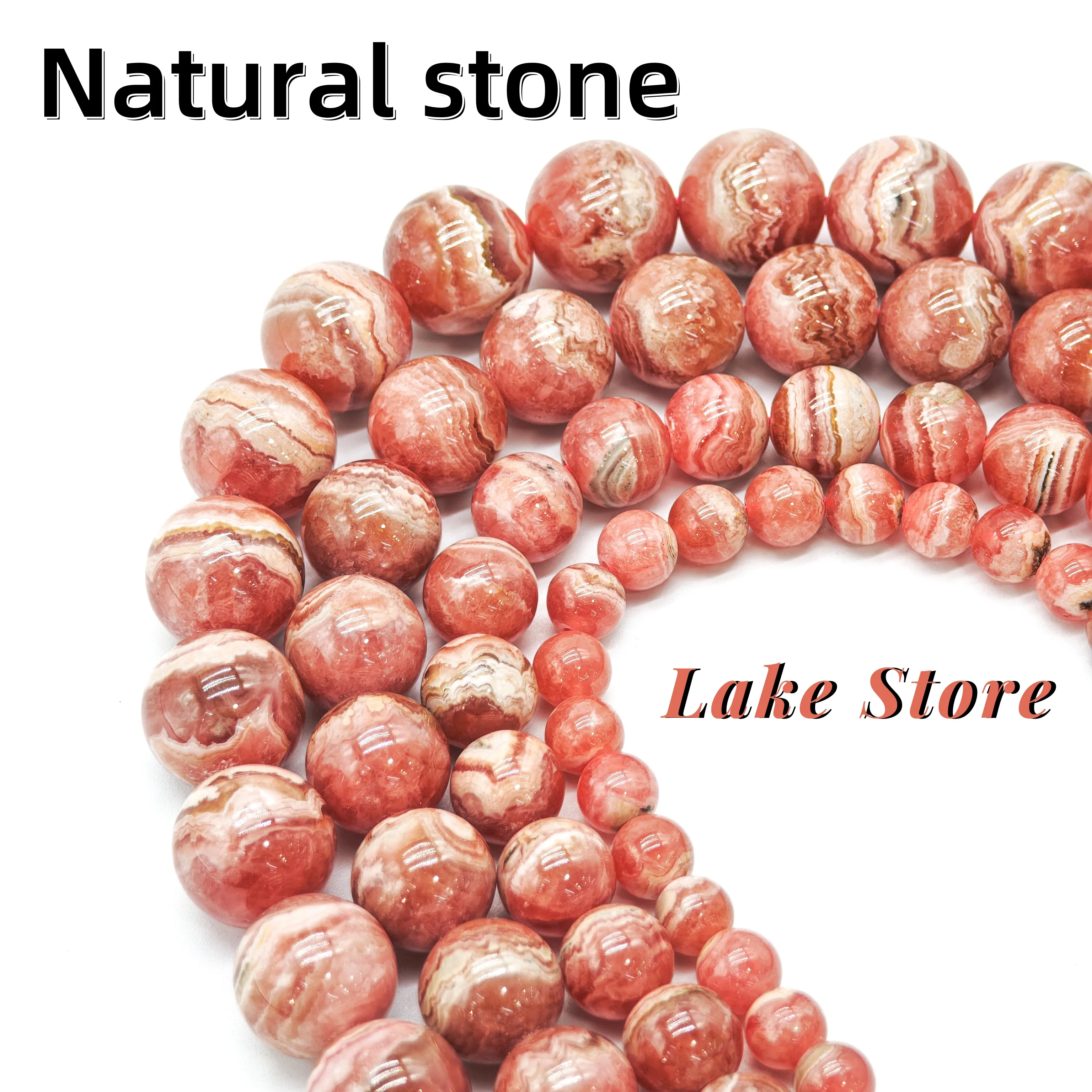 Trending Premium Natural Rhodochrosite Beads, 6-12mm Round Red Loose Beads for DIY Jewelry Making. Gift for Craft Lovers