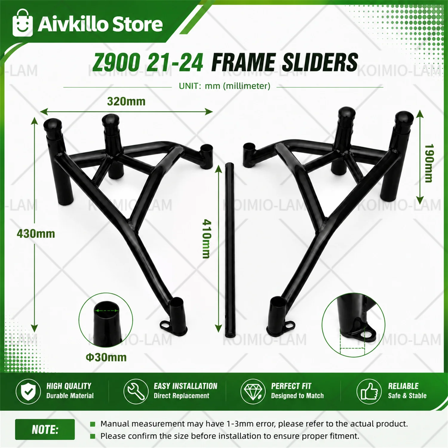 Passend für KAWASAKI Z900 2021 - 2024 Z 900 Motorrad Sturzbügel Motorschutzrahmen Stoßfänger – Detail 2
