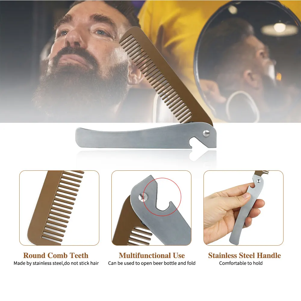 Professional Shaving Brush Soft Boar Bristle Wood Beard Brush Comb For Men Barber Mustache Comb Kit With Gift Bag Hair Comb Set