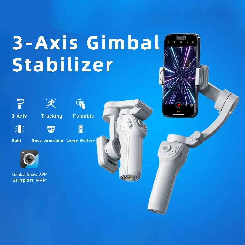 

3 Axis Anti-shake AI Smart Tracking Smartphone Handheld Gimbal Portable Phone Stabilizer for Shooting Short Vedio Live Stream