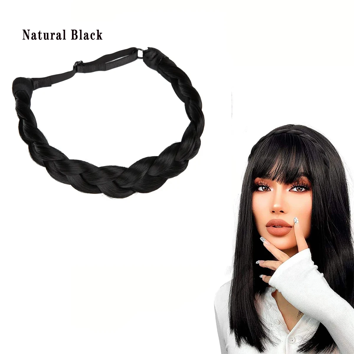 Handcrafted High Temp-Resistant Y2K Braided Headband Natural Fiber  Adjustable Women’s Hair Accessory for All Styles