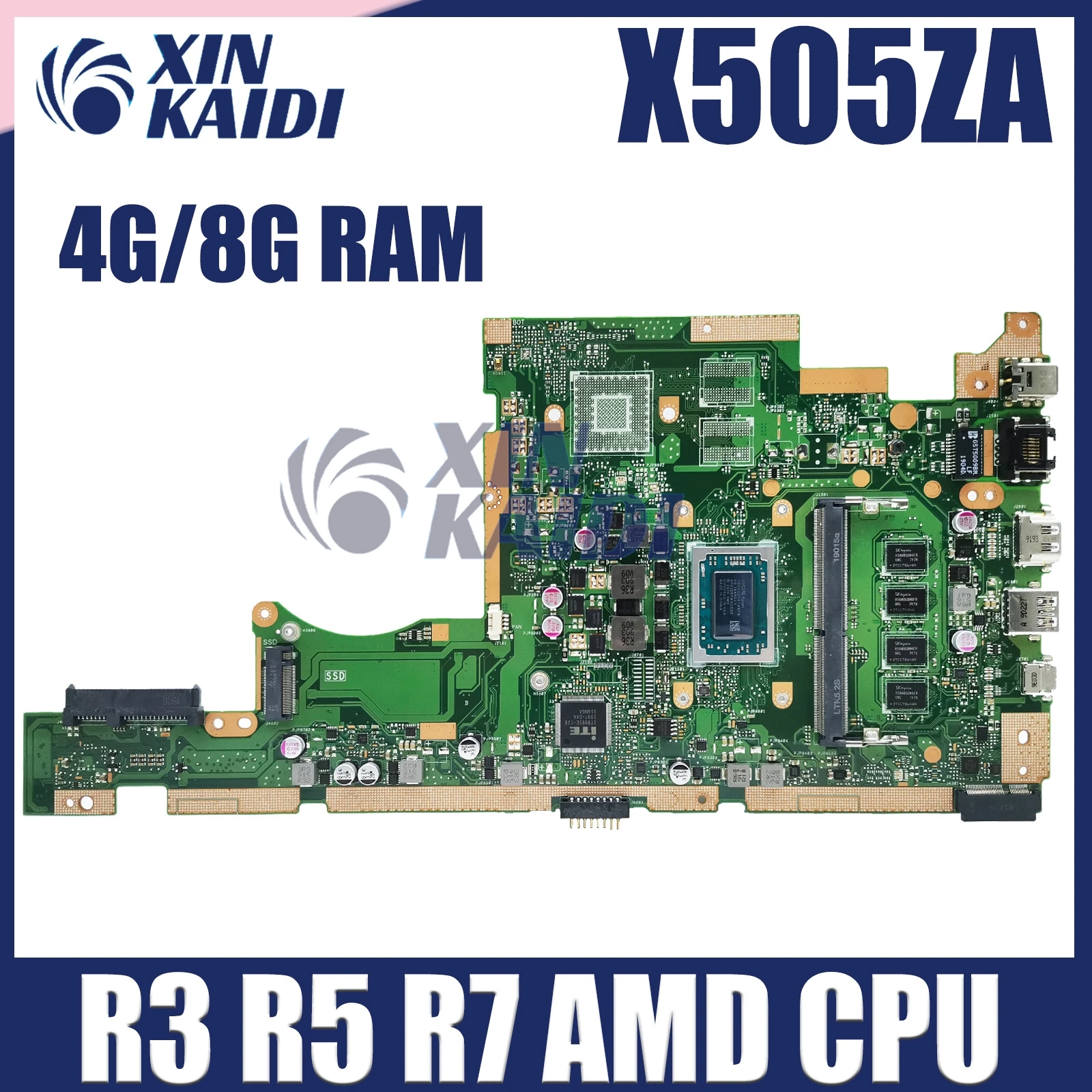 

X505ZA Mainboard For ASUS RX505Z A580Z A505Z X505Z Laptop Motherboard With R3-2200U R5-2500U R7-2700U 4GB/8GB-RAM 100% Working