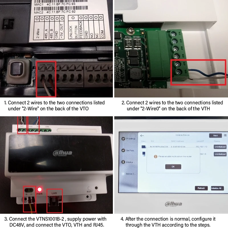 داهوا 2-سلك IP & Wi-Fi شاشة داخلية VTH2622GW-W 7 "IPC مراقب لمحطة الباب VTO2202F-P VTO3222E-P نظام الاتصال الداخلي عبر الفيديو