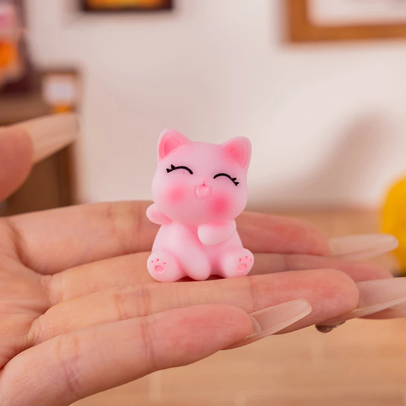 1 ชุด Luminous เครื่องประดับแมวแมวตุ๊กตาสัตว์ Micro Landscape เดสก์ท็อปตกแต่งภายในรถ DIY พวงกุญแจห่วงโซ่โทรศัพท์
