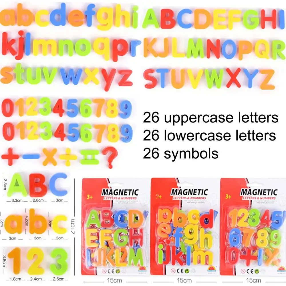 พลาสติกแม่เหล็กตัวอักษรตู้เย็นตัวอักษรตู้เย็นของเล่นที่มีสีสันสะกดนับการศึกษาการเรียนรู้เกมของเล่นก่อนวัยเรียนสําหรับเด็ก