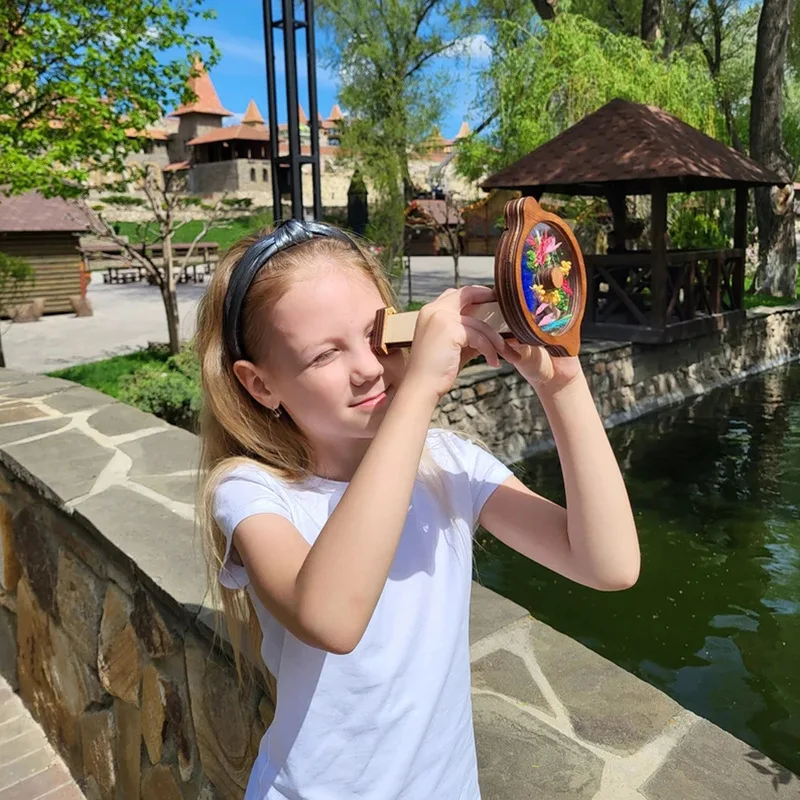 New Kit For Kids 'S DIY Wooden Children'S Kaleidoscope