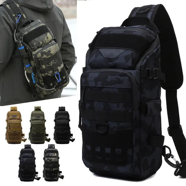 Męska torba wędkarska na klatkę piersiową Plecak taktyczny Sportowy plecak na ramię Outdoor Fanny Pack Wędrówki Wspinaczka Kolarstwo Torby na ramię Torba kempingowa