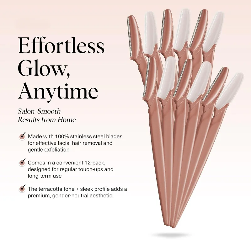 Rasoi per il viso per donne e uomini, rasoio per sopracciglia e rasoio per il viso – Rasoio viso esfoliante e strumento per la cura della pelle per una pelle più liscia 12 pezzi