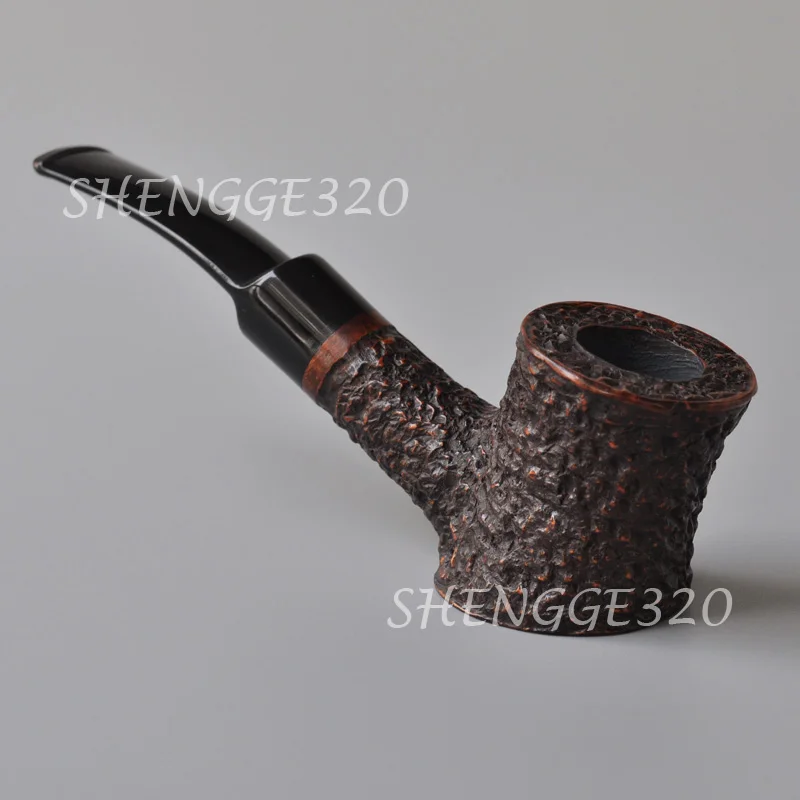 اليدوية براير الجذر خشبية جليسة التبغ الأنابيب بوكر خشب الكرز عازمة الجذعية متوسطة الحجم #4