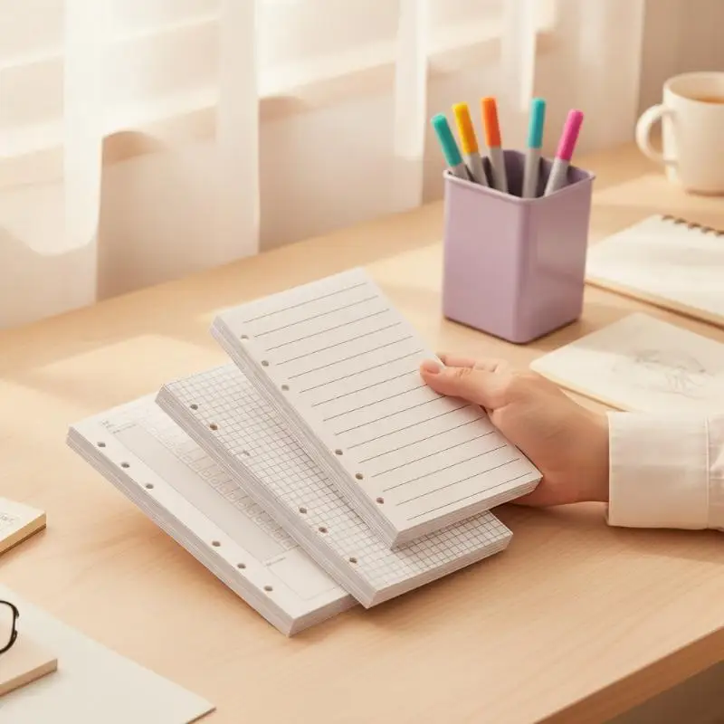 A6 Loose Leaf Refill 60 Sheets Blank Replaceable Inner Core 6‑Ring Binder Inserts For Journal Accounting Planner Notebook