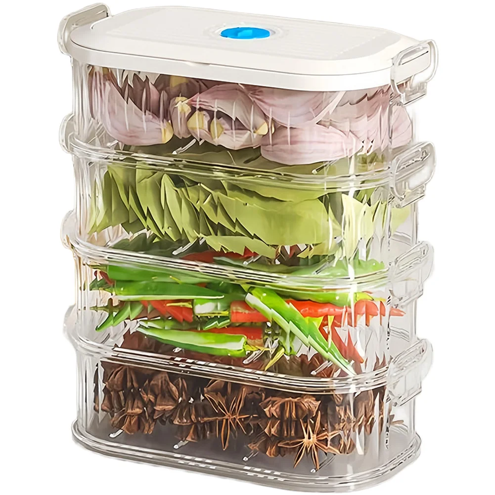 Modern Stackable Airtight Food Storage Containers Spice Organizer Box Space Saving For Kitchen Countertop Household Storage