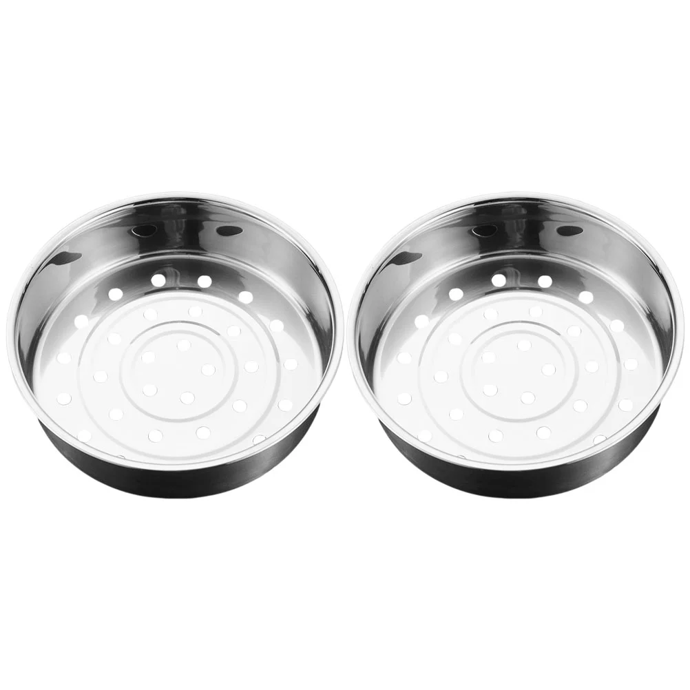 

2 Pcs Rice Cooker Steamer Pot Stainless Steel Insert for Pan Vegetable Holder Steaming Rack Food