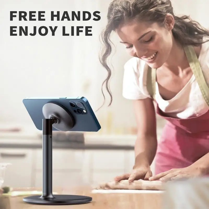 

Desktop Phone Holder for Phone 16 15 14 Stretchable 360 Degree Rotating Phone Holder Aluminum Tabletop Stand K1KF