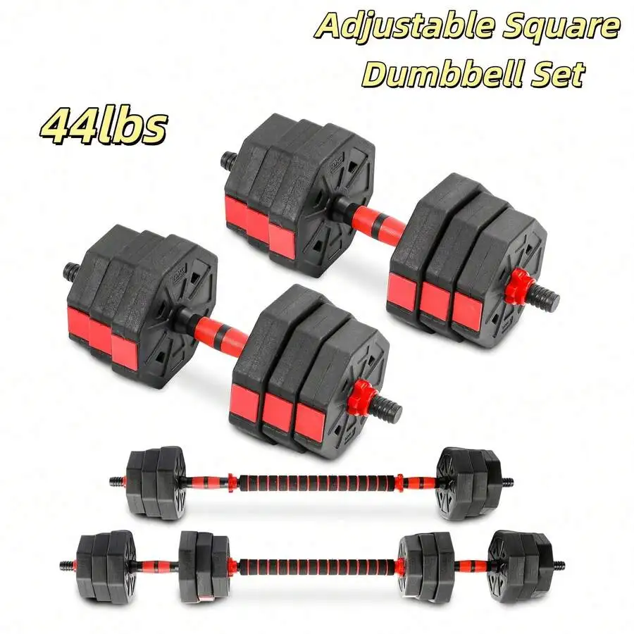 Quickly Adjustable 44-Pound Octagonal Dumbbell Set, Free-Weight Dumbbells, Three-In-One Weight Set, Strength Training, And Fitne