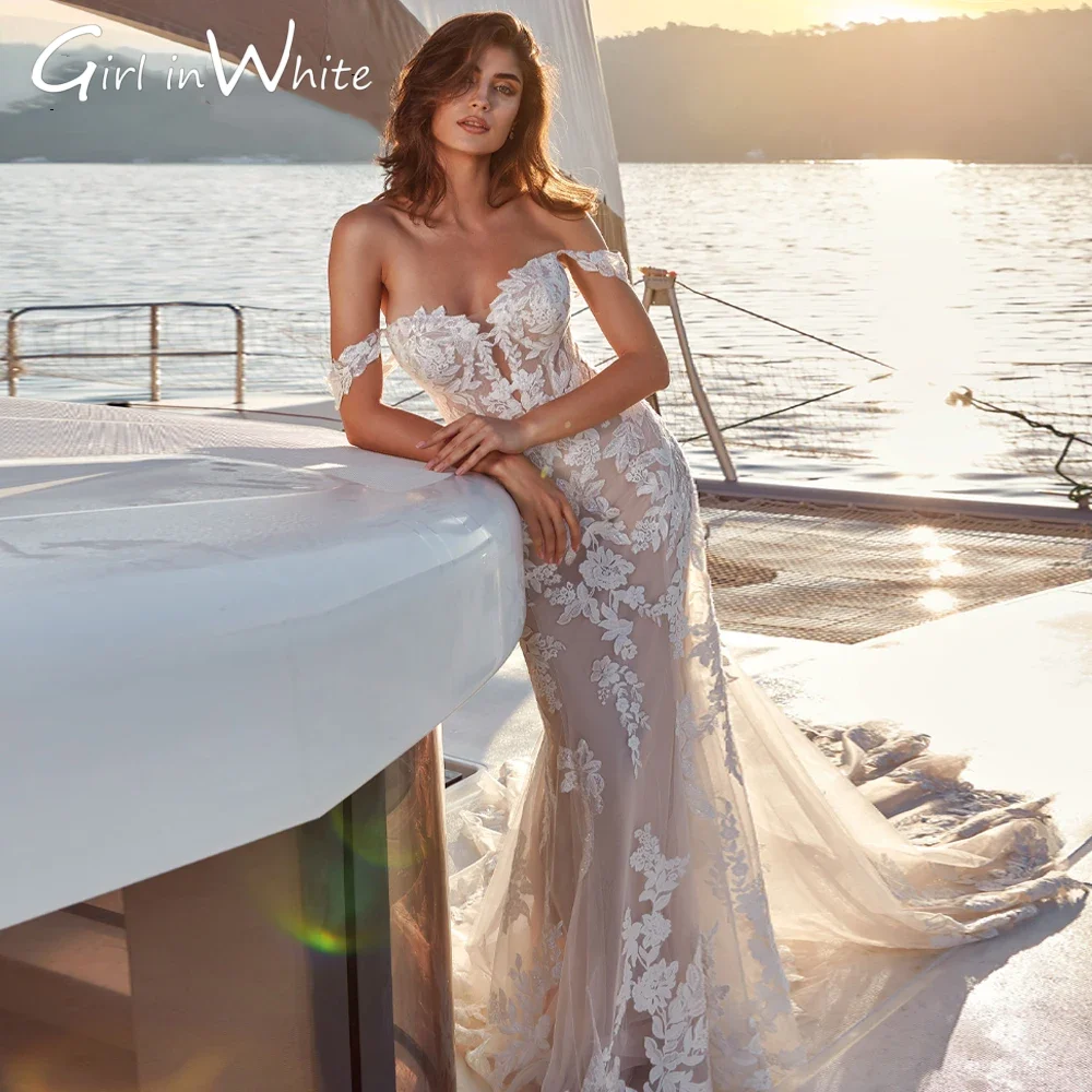 

Mermaid Lace Wedding Dresses Customized Sweetheart Bridal Gowns Backless Long Sleeves Lace Appliques Elegant Vestidos De Novia