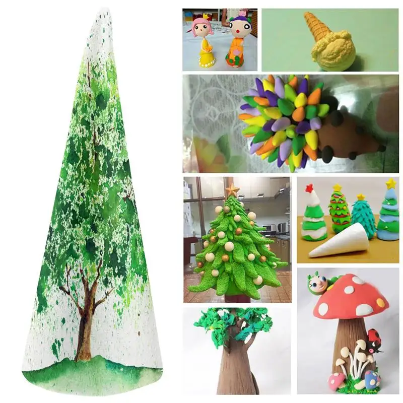 6pcs 24cm XMAS Polystyrene Foam Tip Cone Flat Cone For Craft DIY Handmade Party Celebration Festival Decorations