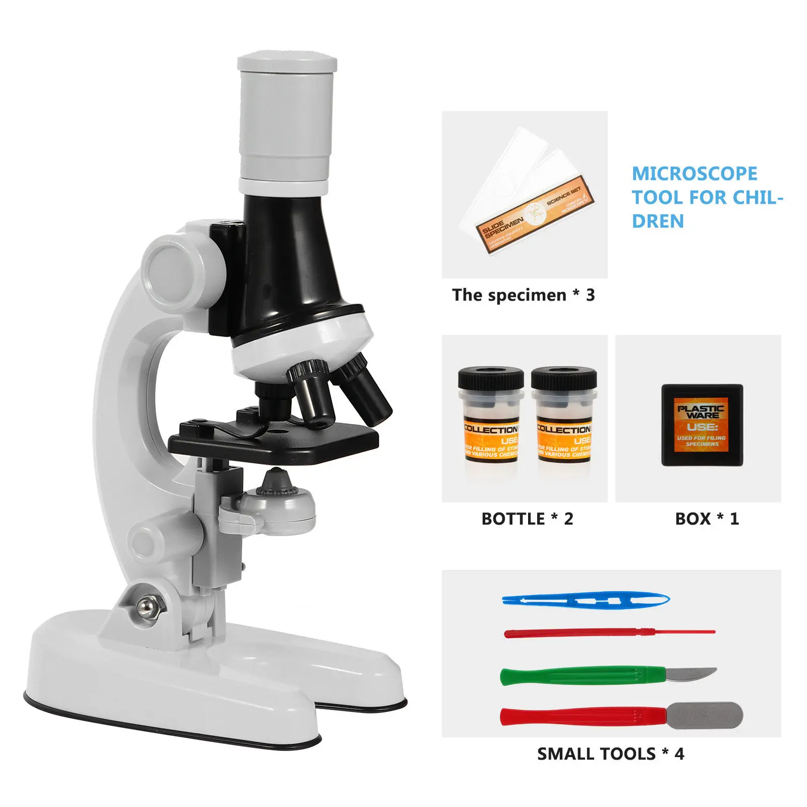 1Set Simple Biological Microscope Student Educational Science Tool for Kids Early Education Observation Accessory Cultivating