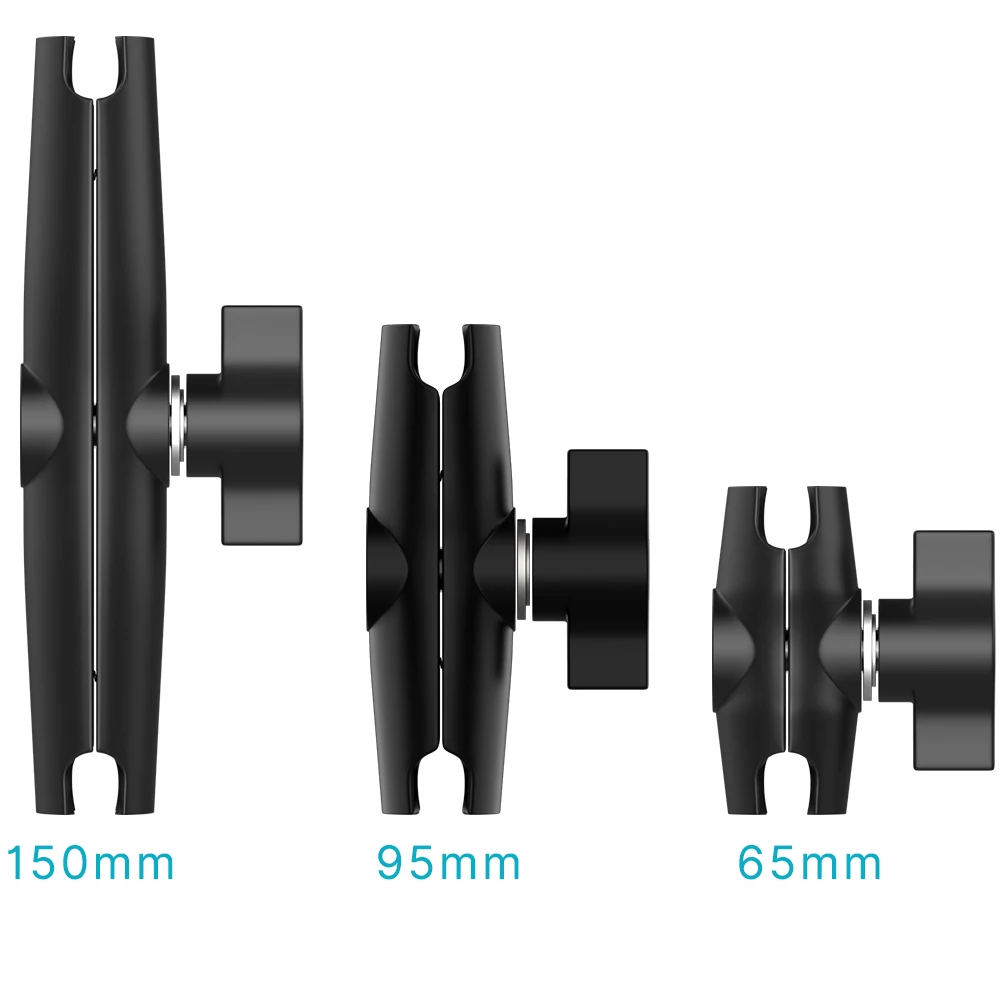 Aluminium Legierung Doppel Buchse Arm Für 25mm Kugelkopf Halter Halterung 6,5/9,5/15 cm Fahrrad Motorrad action Kamera Zubehör