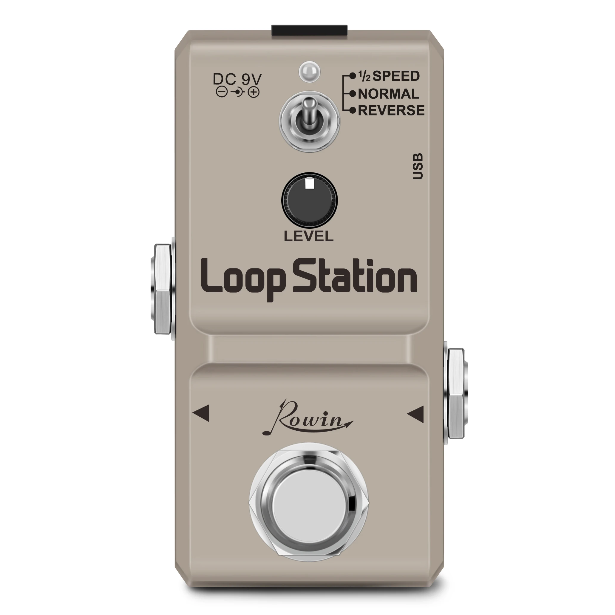 Rowin LN-332S Loop Station 48K Looper Pedal Unlimited Overdubs 10 Minutes of Looping, 1/2 Time and Reverse Pedal True Bypass