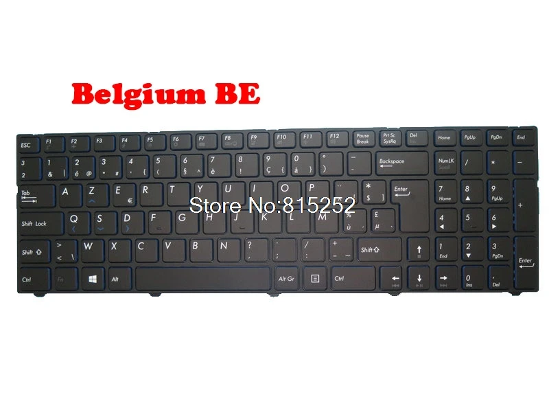 

Laptop Keyboard For MEDION AKOYA P7645 MD60284 MD60328 MD60437 MD60438 MD60610 MD60636 Belgium BE Blue edge