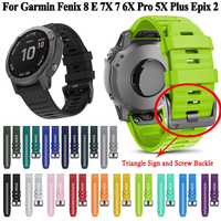 26mm 22mm Quick Fit Watchband For Garmin Fenix 8 E 7X 6X 6X Pro 5X Silicone Easyfit Wrist Band for Garmin Fenix 7 6 Pro 5 Plus