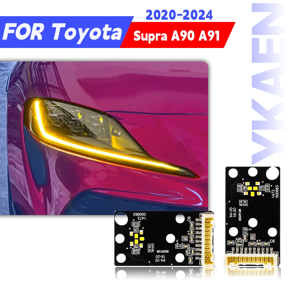 Yellow White LED DRL Board For Toyota Supra A90 A91 LED Headlight DRL Modules Red Blue Angel Eyes Daytime Running Lights Chips