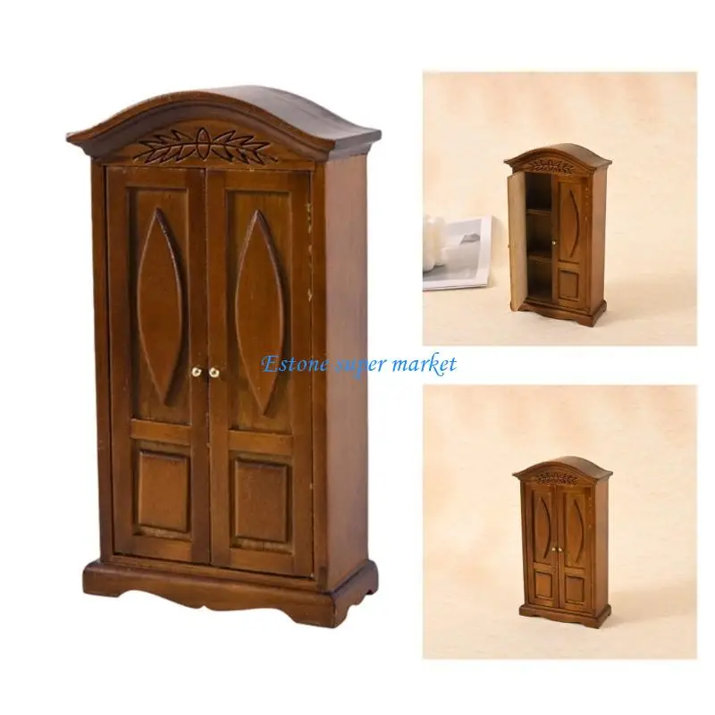

090B Miniature Dollhouses Furniture with Functional Double Door for Craft Model Supply