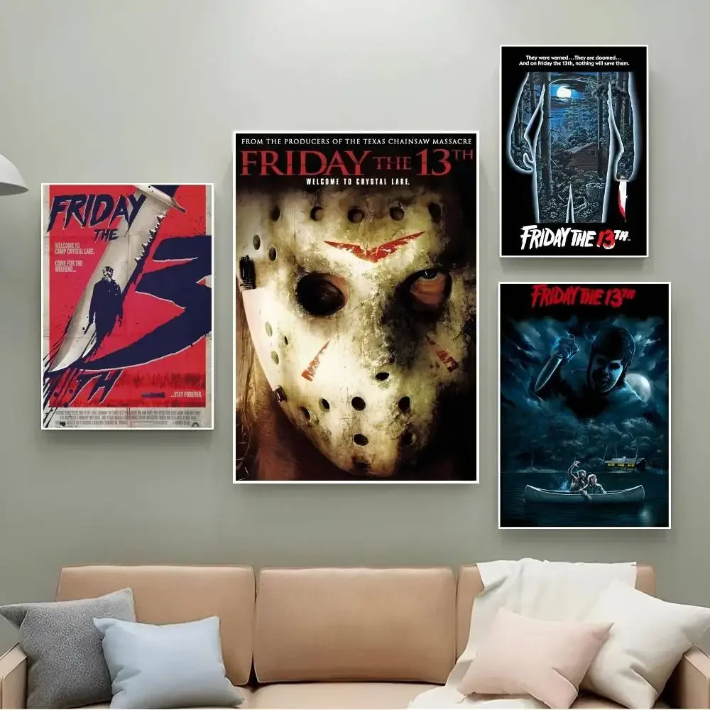 f-Friday 13th h-أفلام الرعب ملصق جدار الفن الطباعة مقاوم للماء غرفة المعيشة المنزلي غرفة نوم بار ديكور جمالي
