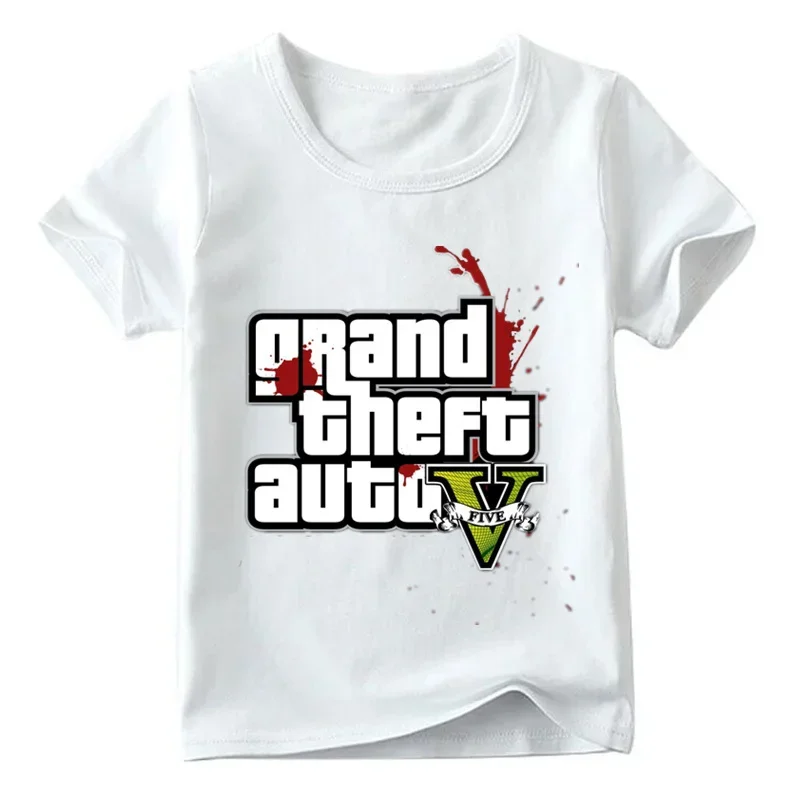 Children Gta Street Fight Long with Gta 5 T Shirt Baby Boys/girls Fashion Summer Tops Kids Casual T-shirt,ooo2180