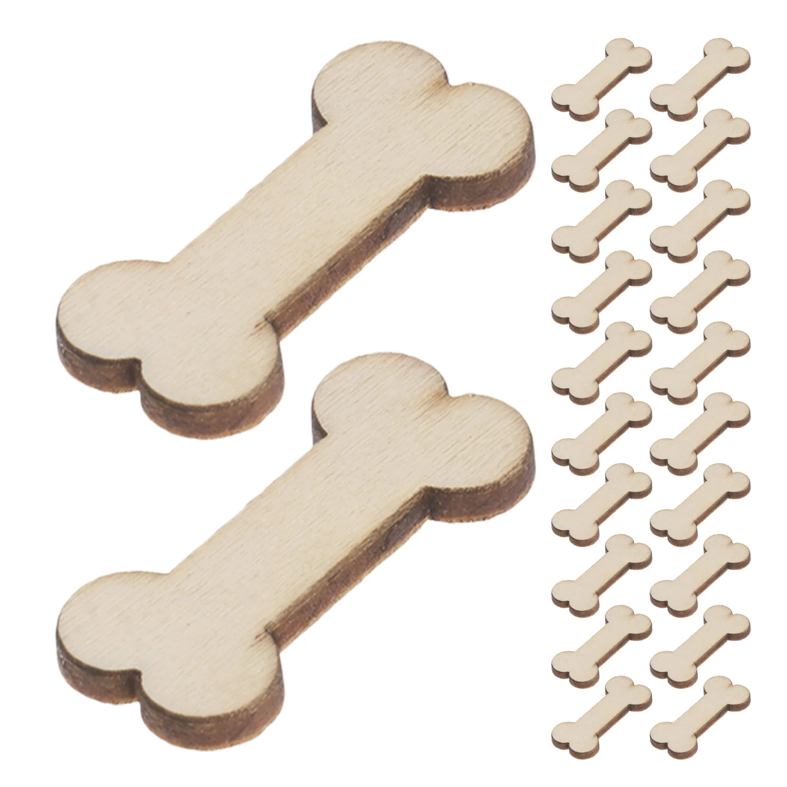 

100Pcs Wooden Dog Bone Ornaments Unpainted Natural Wood Slices for DIY Crafts Home Decor Pet Themed Wall Art Wedding Decoration