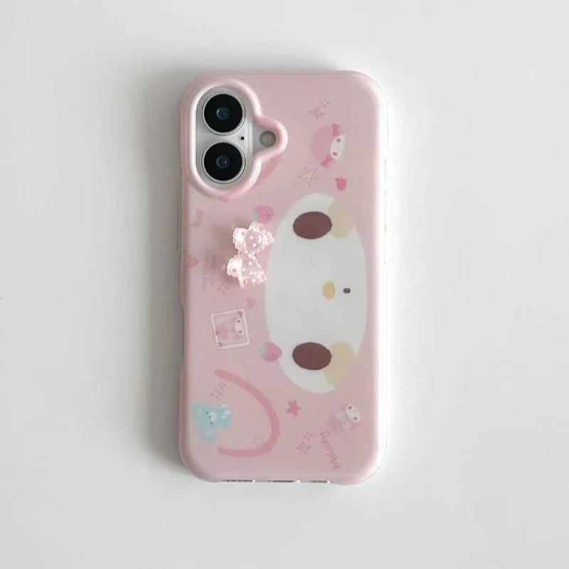 Animation Peripheral Little Rabbit Phone Case Protective Cover for iPhone 16 13 12 15 Pro Max 14 Plus Silicone Case Girls Gift