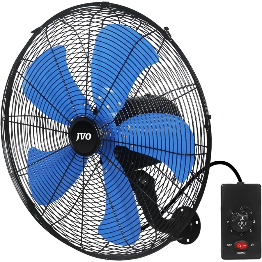 18 Inch Oscillating Wall Mount Fan with 4200 CFM High Velocity for Industrial and Heavy Duty Use 3 Speed Settings Durable Metal