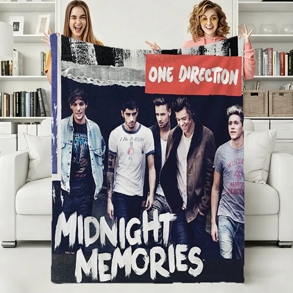 3D Rock Band OneS-Direction Music Cover Flannel Blanket Soft Throw Art For Wall Home Decor Bedroom Sofa Naps Picnic Gift Present