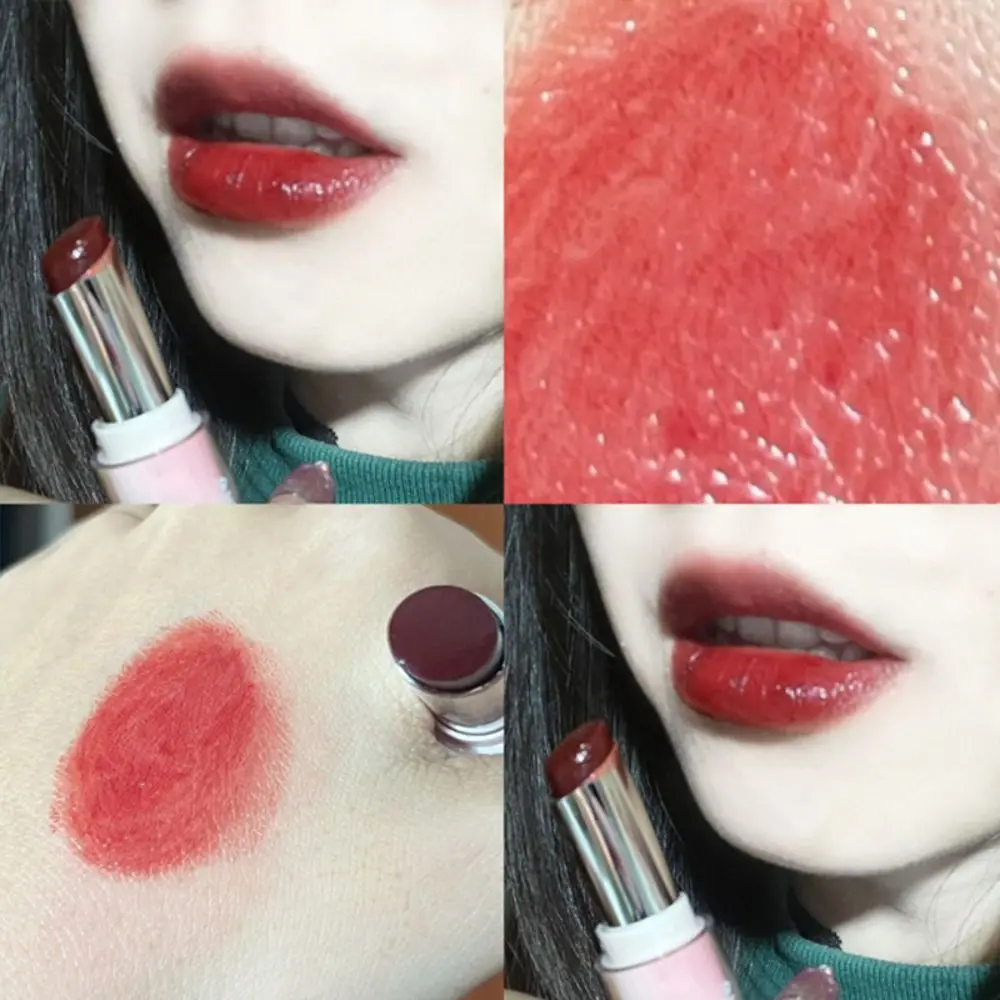 Bálsamo labial impermeável para mulheres, suave à prova de suor, matiz labial portátil, espelho hidratante anti-secagem, esmalte