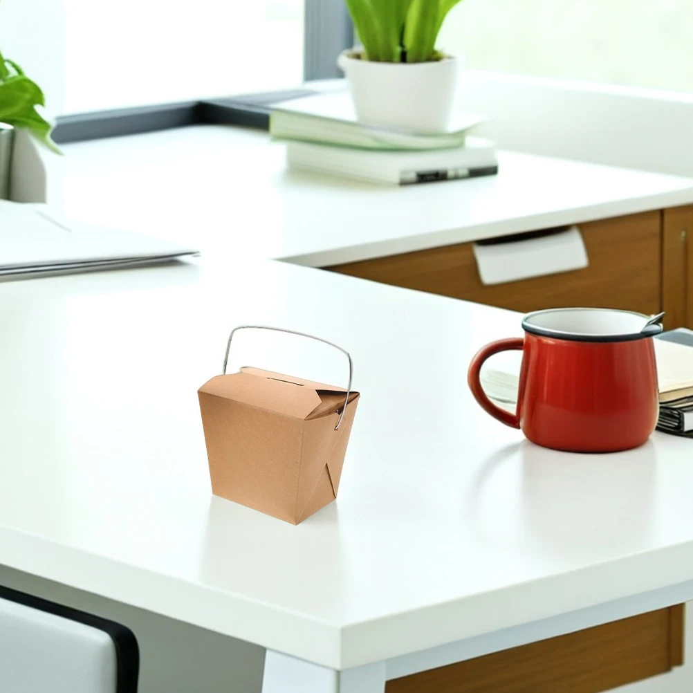 Cajas de comida para llevar chinas, contenedor para llevar con mango de Metal para pollo, patatas fritas, arroz frito, Catering, Picnic, comida rápida, 50 Uds.