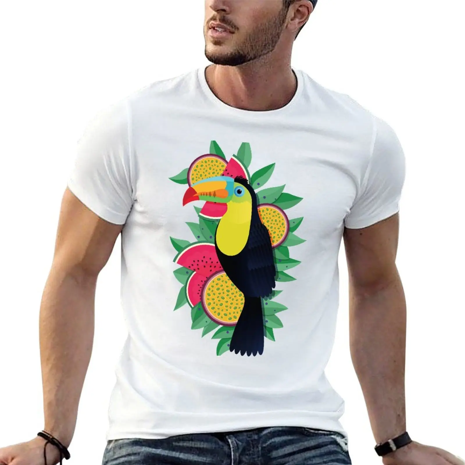 

Tropical toucan T-Shirt man t shirts high quality luxury brand t shirt man cotton essential t shirt T-shirt