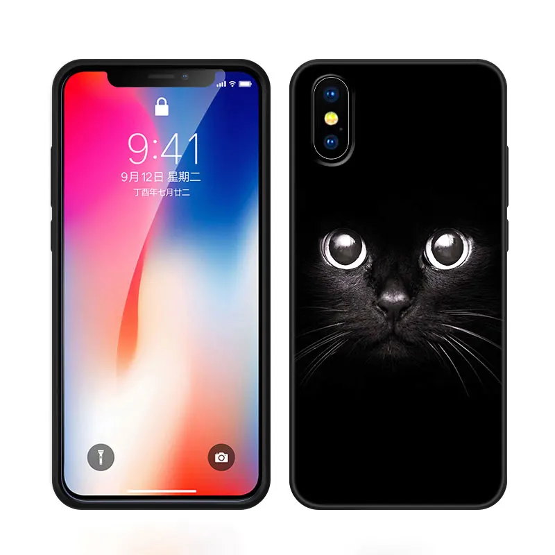 Apple携帯電話ケース,黒猫,iPhone 12 13 mini 11 14 pro xs max 6s 6 7 8 plus 5s x xr se 2020 2022