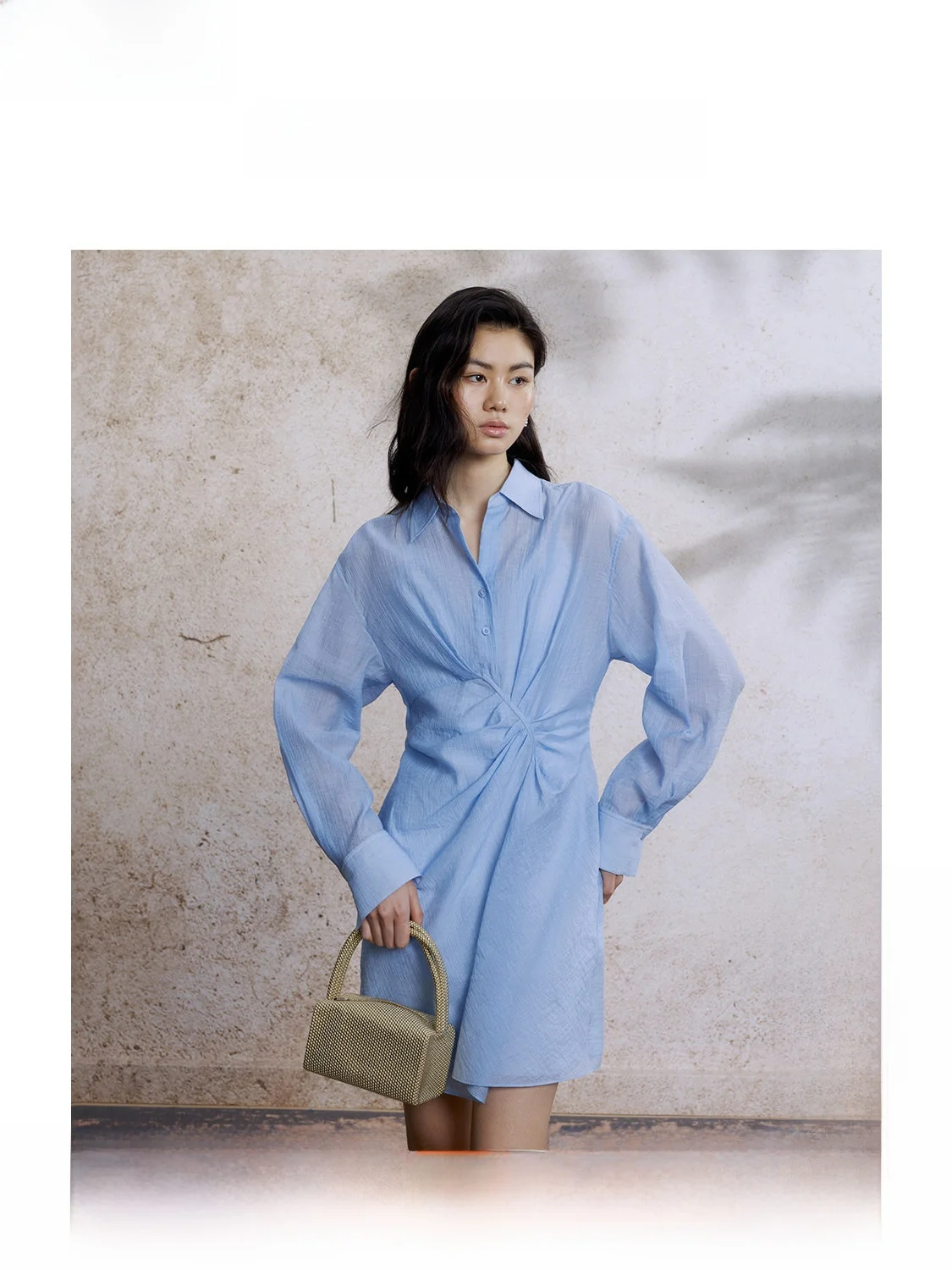 

ZhiZhi Summer New Sle irt Dr Gored Design Commute Casual Cotton Blend Collar Loose Fit H pe Silhouette