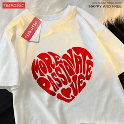 More Passionate Love Print Tshirt Men Women Casual Summer Tee Clothes Casual Sweat Pattern T Shirt Couple Hip Hop Cotton Tops