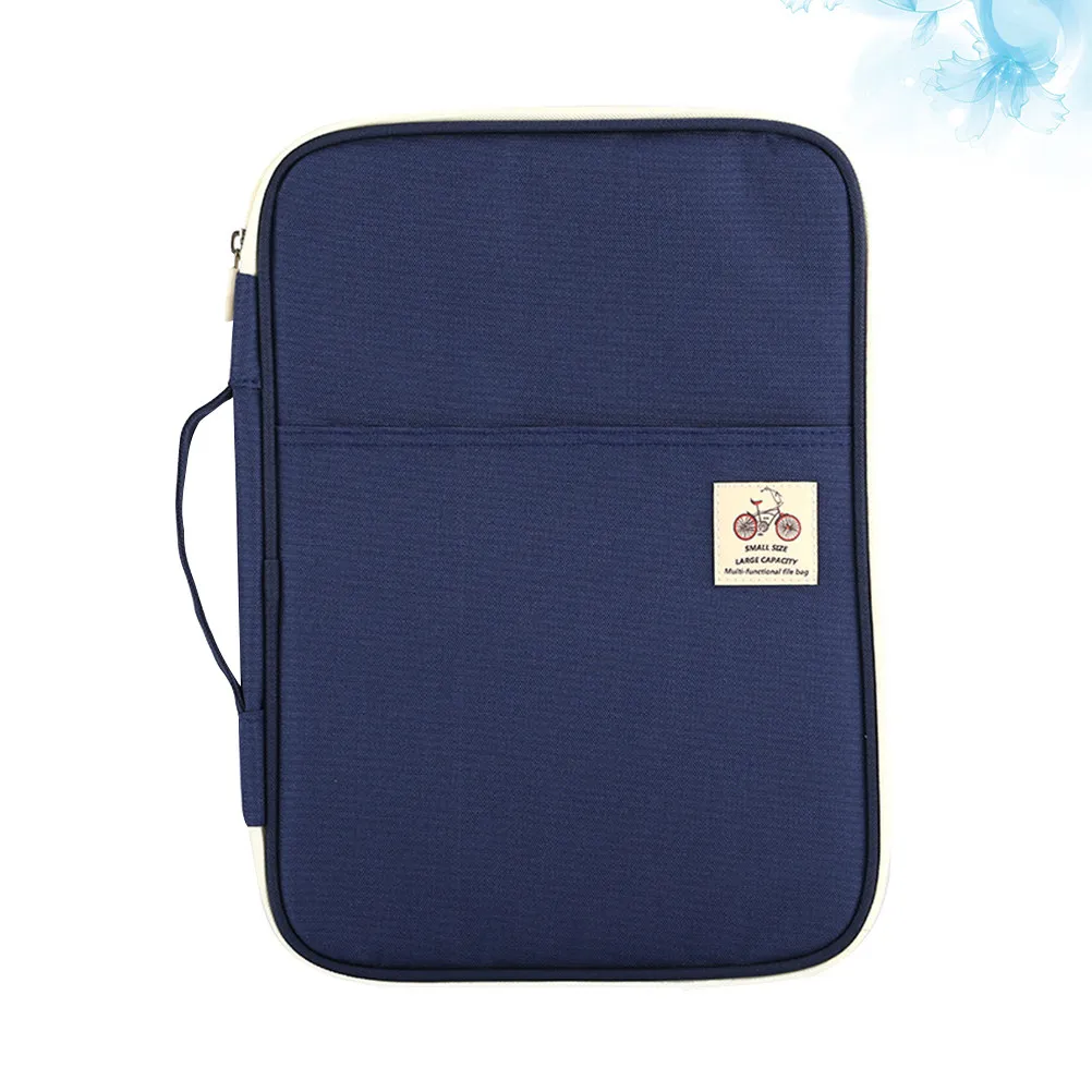 a4-document-bag-waterproof-navy-portable-business-file-holder-travel-portfolio-organizer-zipper-briefcase-storage-case